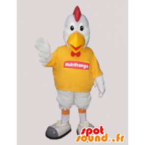 Hvid hane maskot. Kyllingemaskot - Spotsound maskot