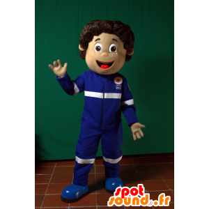 Ambulancia de la mascota, vestida de azul uniformes rescatador - MASFR032993 - Mascotas humanas