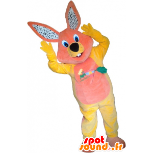 マスコットのウサギ の ピンクと黄色の豪華なウサギのマスコット 色変更 変化なし 切る L 180 190センチ 撮影に最適 番号 服とは 写真にある場合 番号 付属品 番号