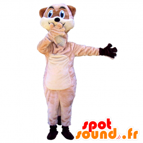 Mascot beige en wit lemur met ondeugende - MASFR033035 - jungle dieren