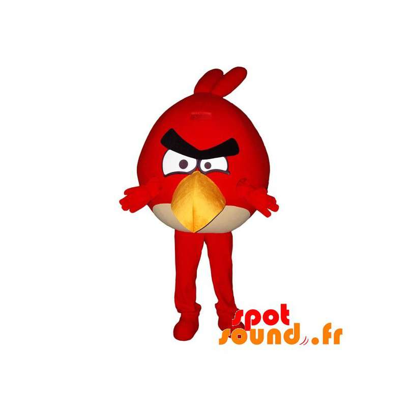 Maskot av den berömda röda fågeln från videospelet Angry Birds