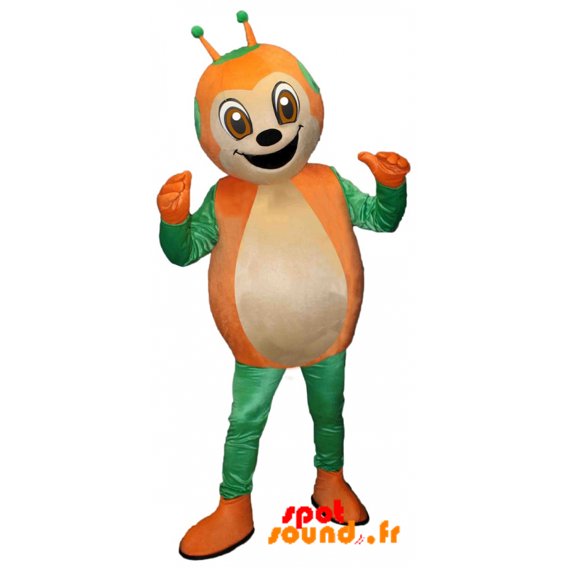 マスコット昆虫 の 緑とオレンジ色のてんとう虫 かわいいと笑顔マスコット 色変更 変化なし 切る L 180 190センチ 製造前のスケッチ 2d 番号 服とは 写真にある場合 番号 付属品 番号
