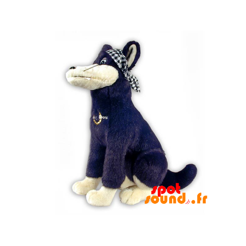 peluche chien bleu