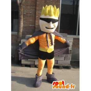 Mascotte Super héros orange et noir masqué - Costume homme - MASFR00559 - Mascottes Homme