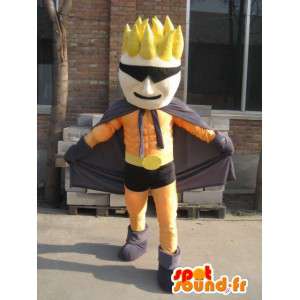 Mascotte Super héros orange et noir masqué - Costume homme - MASFR00559 - Mascottes Homme