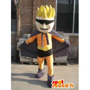 Mascotte Super héros orange et noir masqué - Costume homme - MASFR00559 - Mascottes Homme