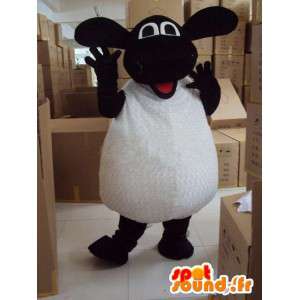 Zwarte en witte schapen mascotte - Ideaal voor promoties - MASFR00596 - schapen Mascottes