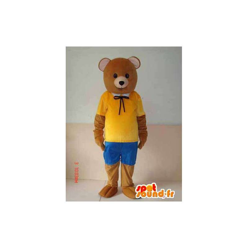 Mascota del oso de Brown con los accesorios de color amarillo y azul. Naturaleza - MASFR00647 - Oso mascota