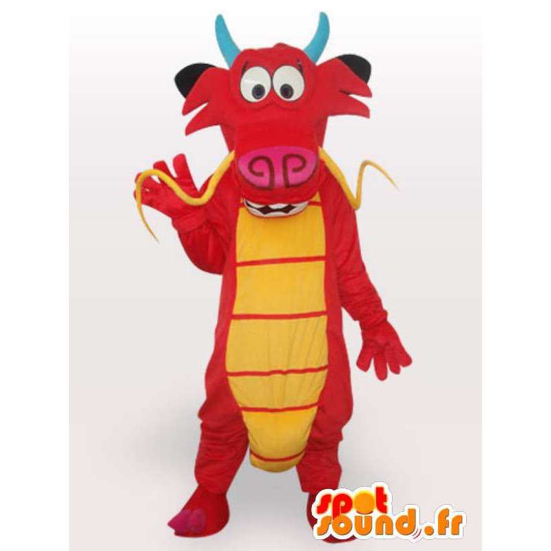 Mascota del dragón asiático rojo - Traje del dragón chino - MASFR00556 - Mascota del dragón