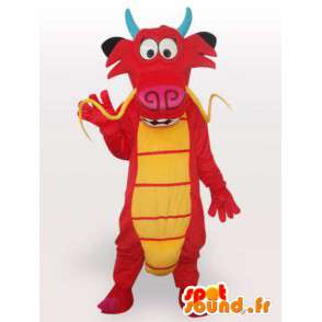 Mascota del dragón asiático rojo - Traje del dragón chino - MASFR00556 - Mascota del dragón