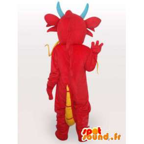 Mascota del dragón asiático rojo - Traje del dragón chino - MASFR00556 - Mascota del dragón