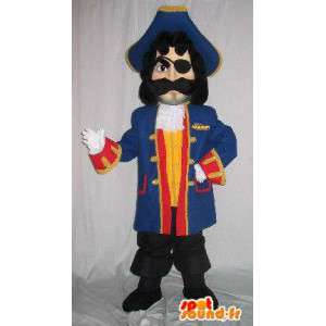 Piratmand maskot, blå kostume og tilbehør - Spotsound maskot