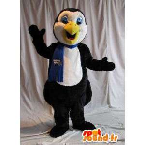 Penguin mascot representing a scarf, winter disguise - MASFR001788 - Penguin mascots