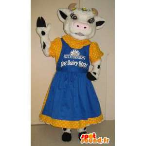 Mascotte de vache en tenue des années 50, déguisement années 50 - MASFR001792 - Mascottes Vache