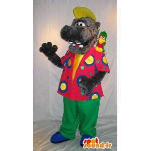 Hippo Mascot kleurrijke outfit, vermomming nijlpaard - MASFR001801 - Hippo Mascottes