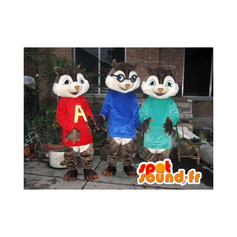 Mascotte Alvin et les Chipmunks - Pack de 3 mascottes - MASFR00164 - Mascottes Les Chipmunks