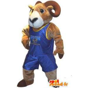 Mascot vertegenwoordigt een ram worstelaar vechten verhullen - MASFR001987 - Mascot Bull