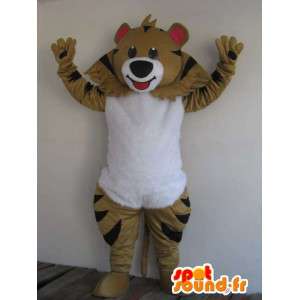 Mascot Bear brown striped - festive Costume - Disguise animal - MASFR00178 - Bear mascot