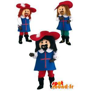 Trio Kostüm Musketiere historische Maskottchen - MASFR002385 - Maskottchen berühmte Persönlichkeiten