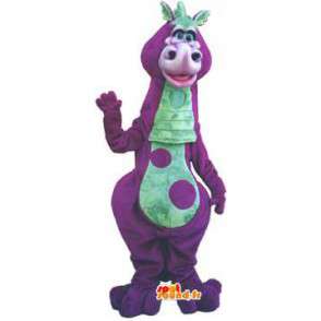 Mascot van groene en paarse dinosaurus - Dinosaur Costume - MASFR003017 - Dinosaur Mascot