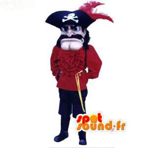 Vestido rojo de la mascota del pirata, blanco y negro en Mascotas de los  piratas Cambio de color Sin cambio Tamaño L (180-190 cm) Croquis antes de  fabricar (2D) No ¿Con la