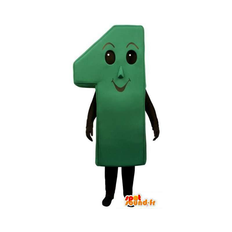 Mascotte en forme de chiffre 1 vert - Costume chiffre 1 - MASFR003225 - Mascottes non-classées