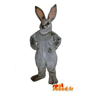 Mascot bunny pink and gray realistic - Rabbit Costume - MASFR003278 - Rabbit mascot