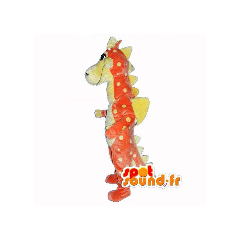 Pomarańczowy i żółty dinozaur maskotka - Dinosaur Costume - MASFR003492 - dinozaur Mascot