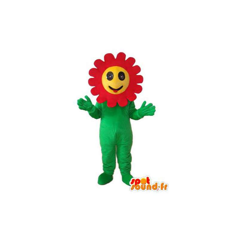 Mascotte de plante à tête de reptile jaune et de tournesol rouge  - MASFR003737 - Mascottes de plantes