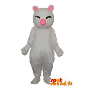 White Mascot met schuine ogen - White Suit  - MASFR003822 - Cat Mascottes