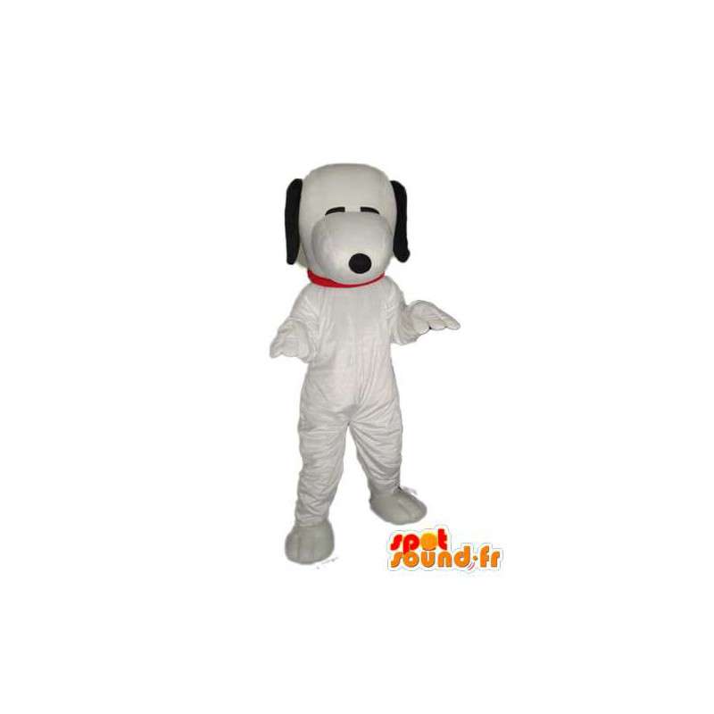 White Dog Costume Unido - orelhas pretas - MASFR004268 - Mascotes cão