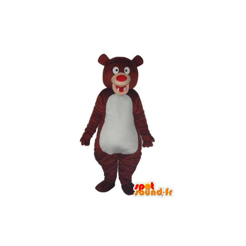 Mascota del oso marrón blanco - llevar traje - MASFR004296 - Oso mascota