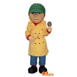 Detective mascotte gele jas en groene dop - MASFR004505 - man Mascottes