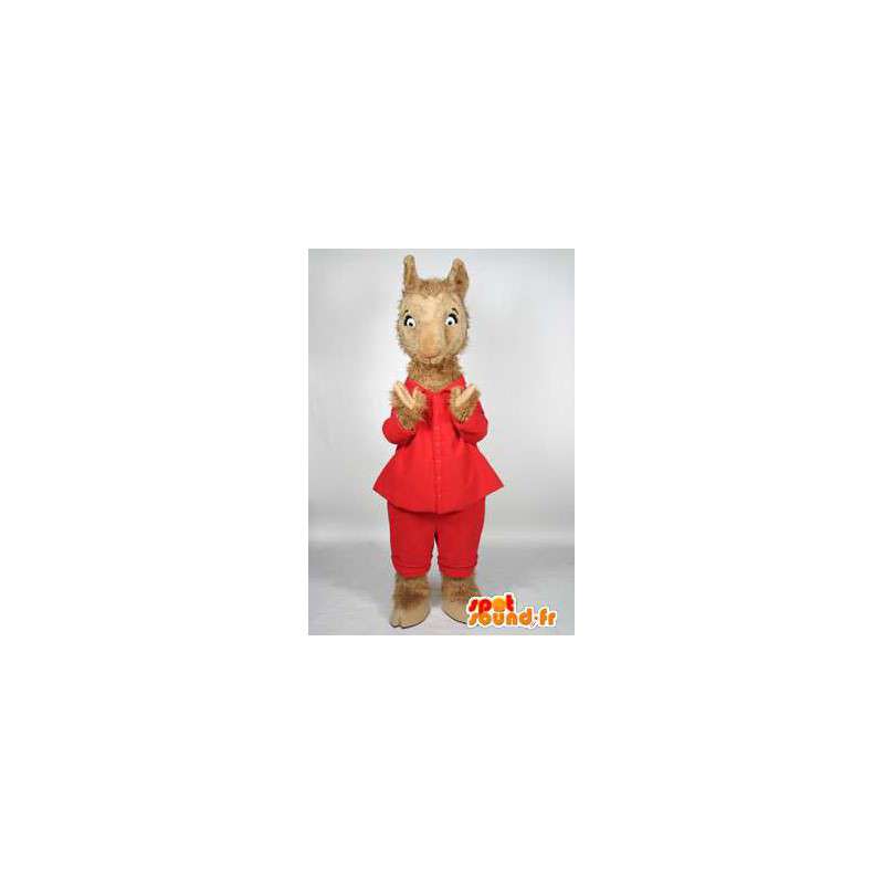 Mascot lama roten Outfit. Lama-Kostüm - MASFR004542 - Tiere des Waldes