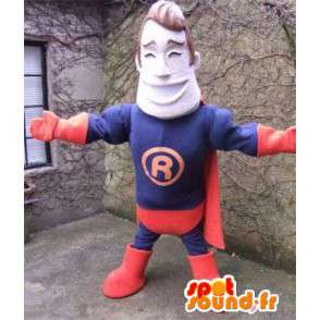 Gekleed superheld mascotte in blauw en rood - MASFR004863 - superheld mascotte