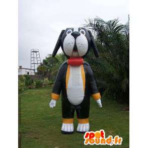 Black white dog in inflatable mascot - MASFR004976 - Dog mascots