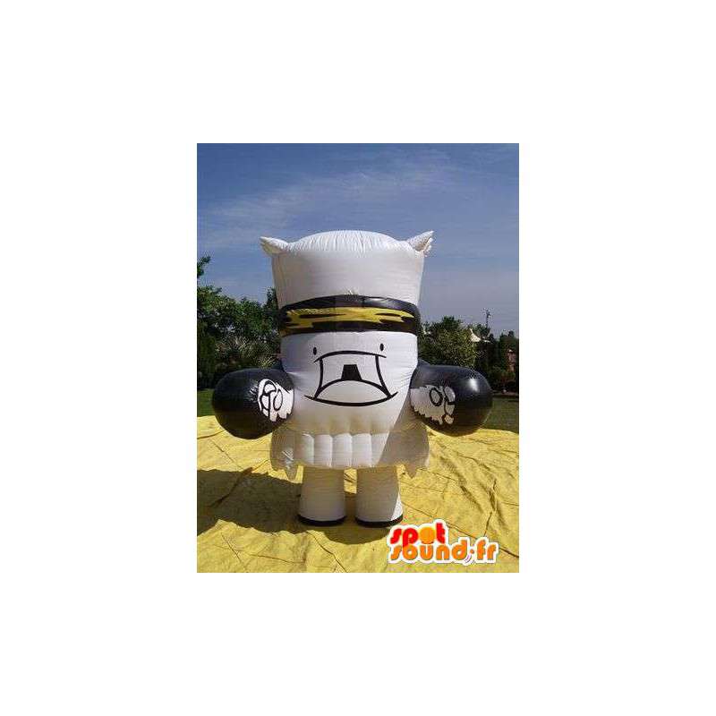 Mascotte cylindre blanc noir en ballon gonflable - MASFR004996 - Mascottes VIP