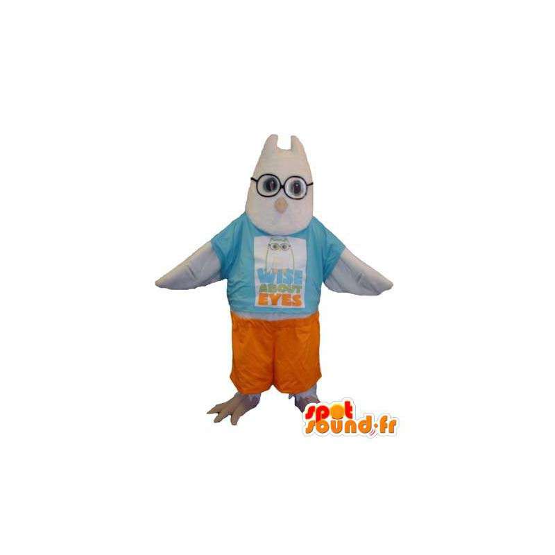 Traje adulto de la mascota del buho Ojos sabios - MASFR005285 - Mascota de aves