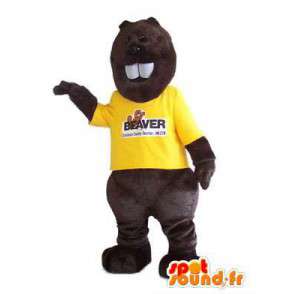 Traje adulto mascote marmota marca Beaver - MASFR005310 - Forest Animals